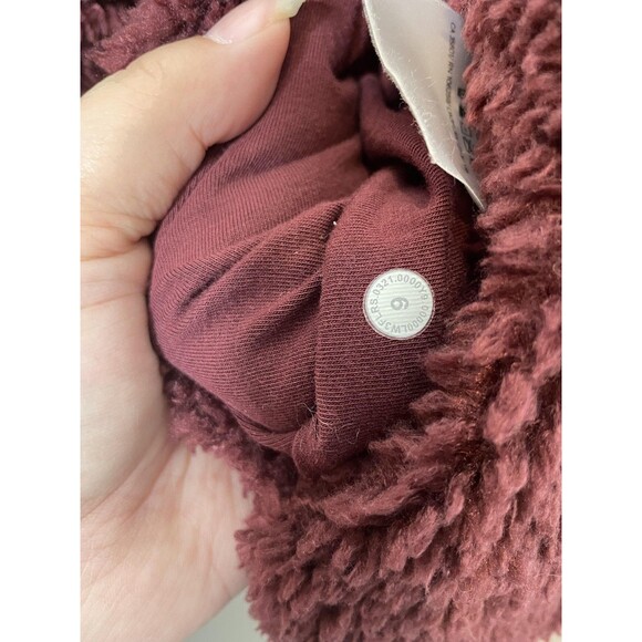 Lululemon Hoodie Womens 6 Burgundy Textured Fleece Half Zip Pullover Cozy Warm - Picture 4 of 7